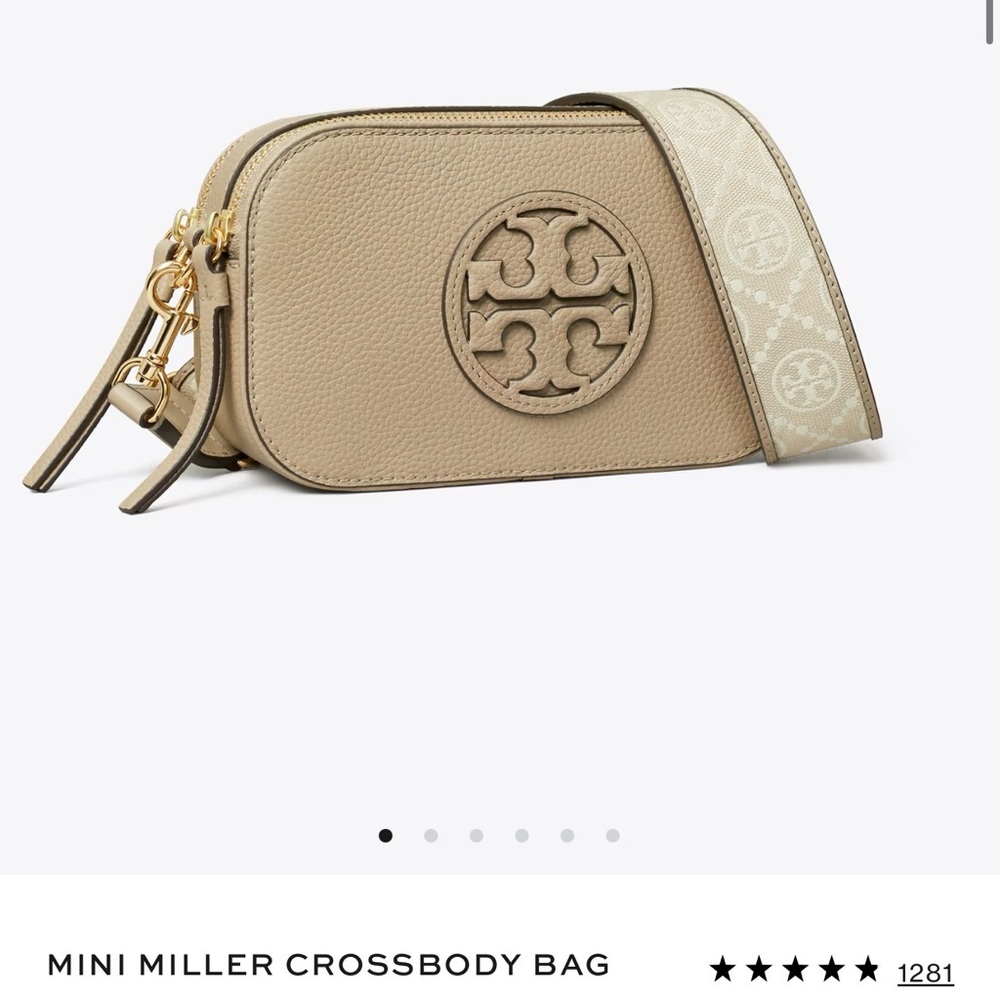 Tory Burch Beige Mini Miller Crossbody Bag